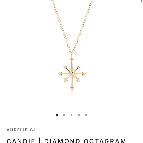 Gold Diamond Octagram Necklace